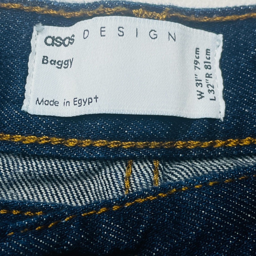 ASOS Design Baggy Jeans Mens W31 L32 Dark Wash Wide Leg Skate Denim 31x32 - Picture 3 of 16